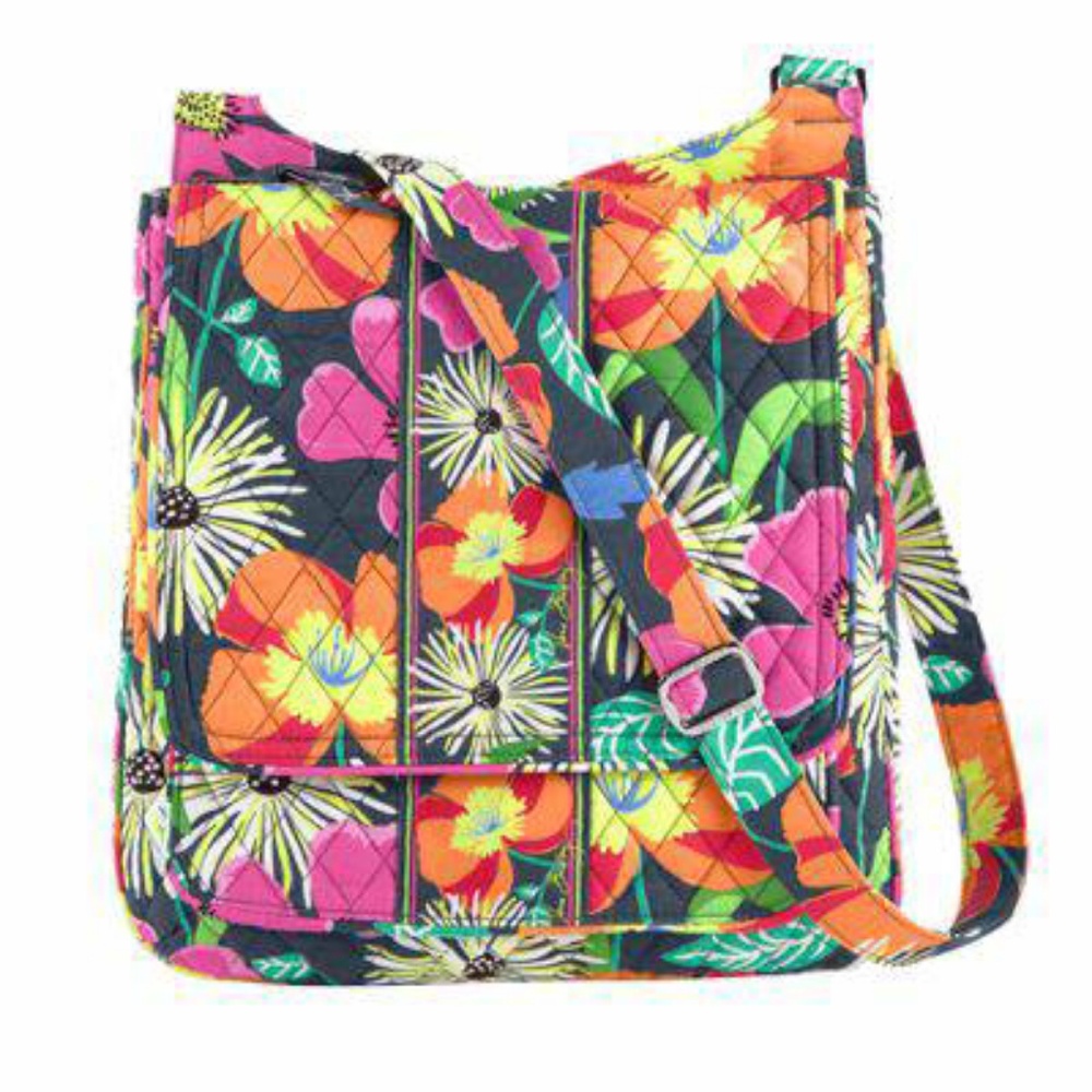VERA BRADLEY JAZZY BLOOMS MAILBAG PURSE